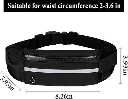Running Belts for Women and Men,Waterproof Fanny Pack,Flip Belt Running Belt with Water Bottle,Running Phone Holder (Black)
