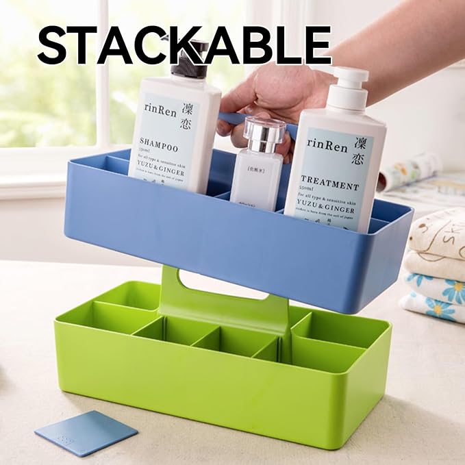 Bathroom Makeup organizer Countertop with Handle,Skincare Organizer Caddy for Vanity,Storage Box with Handle,Large Cosmetic Display case for Dresser,Large Size