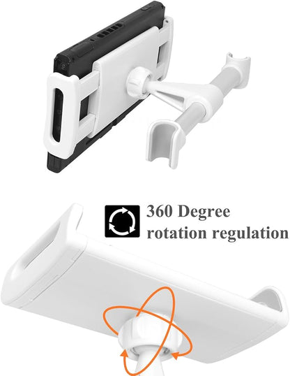 FYOUNG Car Headrest Mount Compatible with Switch/Swith OLED Model 2021, Adjustable Car Holder Compatible with Switch/iPhone/iPad and Other Devices (4"-11") - White