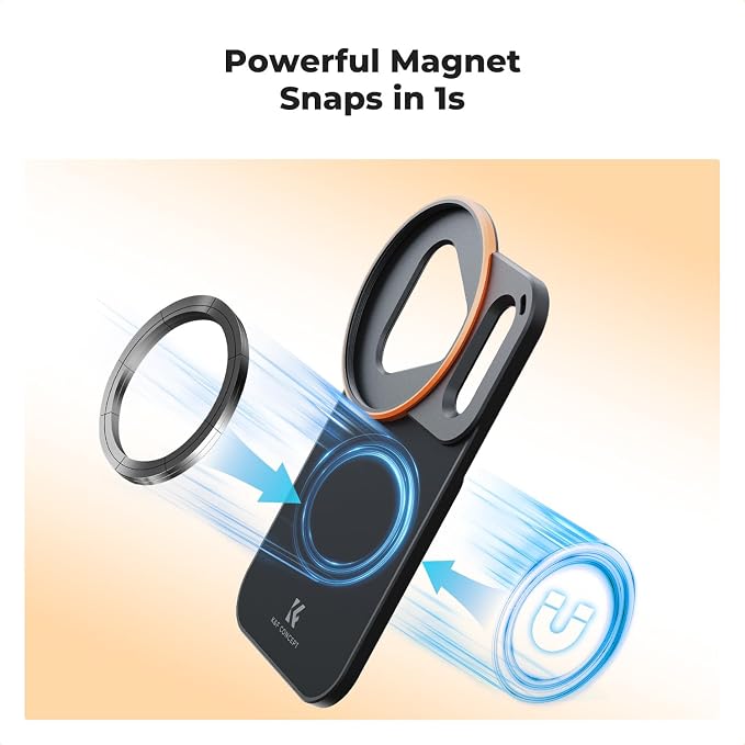 K&F CONCEPT Double-Sided Magnetic Lens Filter Mount Adapter, Compatible with iPhone 17 Pro and 58mm Threaded Filters, iPhone Filter Mount (Filter Not Included)
