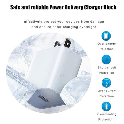 iPhone 17 16 Pro Max Charger Fast Charging, 20W Quick USB C Chargers Type C Charging Block 6Feet USB C to C Charger Cable for iPhone 17/17 Pro/17 ProMax/17 Air/16 Pro/16 ProMax/16e/15 ProMax/15Plus