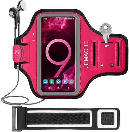 Galaxy S10 S9 S8 Armband, JEMACHE Gym Running Exercises Workouts Phone Arm Band for Samsung Galaxy S10/S9/S8/S7 Edge (Rose)