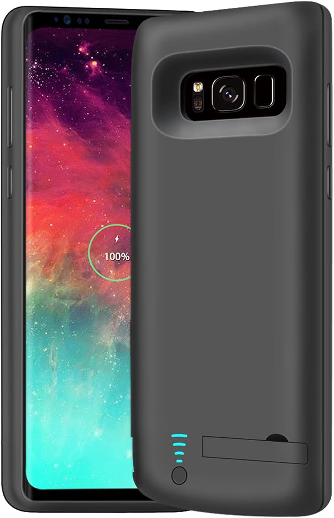 Battery Case for Samsung Galaxy S8+ Plus, 6500mAh Rechargeable Extended Battery Charging Charger Case (6.2 Inches) Black