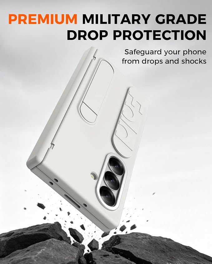NINKI Kickstand for Samsung Galaxy Z Fold 8 Ultra Case with with Screen Protector & Stand,Grip Cover for Samsung Z Fold 8 Ultra Phone Case with Strap,Galaxy Z Fold 8 Ultra Hinge Protective Cover White