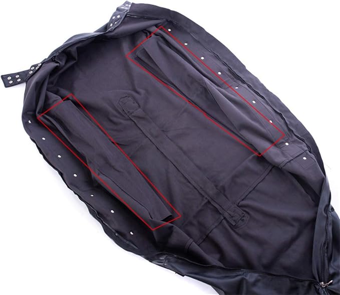 Leather Sports Armor Fully Coated Bag with Sleeping Bag Arm Sleeves,Fully Enclosed Mummy,Skinny Leather Mermaid for Men/Women