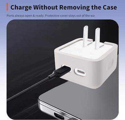 Case for Apple 35W Power Adapter – Soft Silicone Protective Cover for Dynamic Charger,Shockproof Dustproof Charging Block Protector Sleeve[Grey]