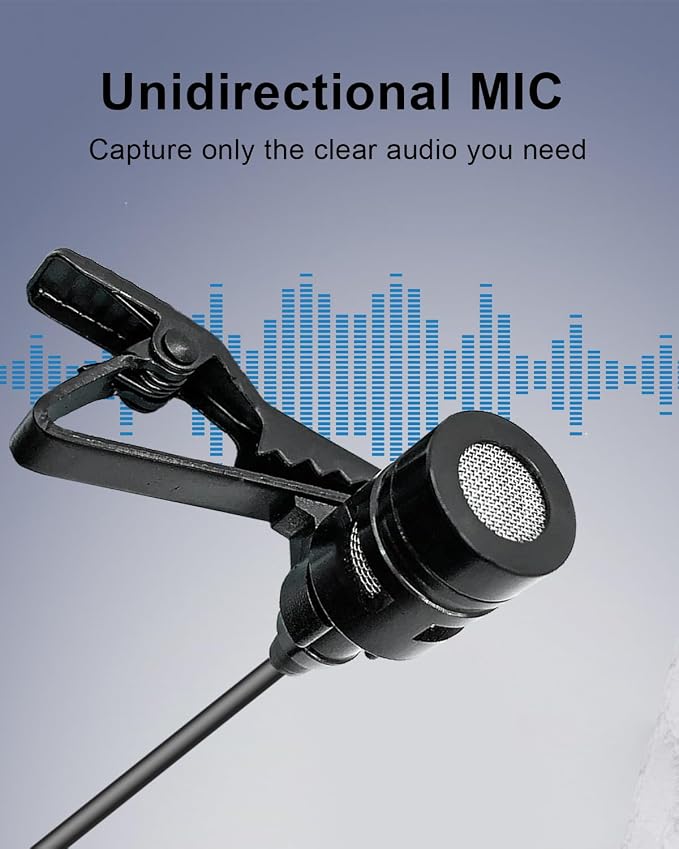 Lavalier Lapel Microphone Unidirectional Condenser Mic for Audio-Technica Wireless Bodypack Transmitter ATW-110G, ATW-T310, ATW-T701,ATW-T1000, ATW-T1001, ATW-T1000 (Hirose 4 Pin Plug)