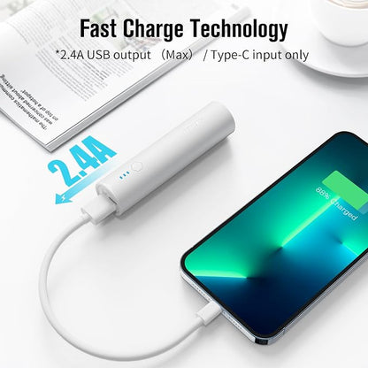 Portable Charger, 5000mAh Mini Power Bank, S03 2-Pack Pocket Size Fast Charging USB-C (in&Out), PowerNano, Compatible with iPhone Series, Android Phone and More