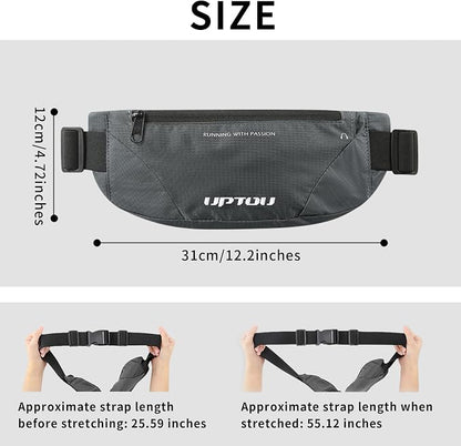 Fanny Pack for Men Women,waterproof Waist Bag Packs with Adjustable Strap, Slim Running Phone Holder Belt bag money belt for travel,Hiking,Workout,Running Gear Accessories（Gray）