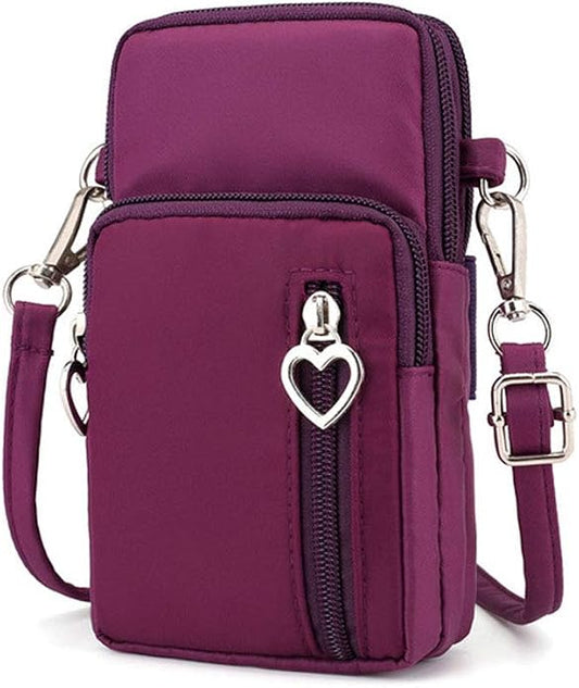 Zipper Crossbody Bag, Women Shoulder Pouch Wallet Purse Armband for iPhone 14 13 12 11 XR Samsung Galaxy S22 S21 FE Pixel 6
