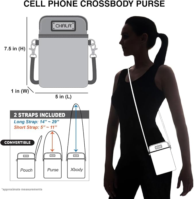 CHALA Dog Collection Cell Phone Crossbody Purse-Women PU Leather/Canvas Multicolor Handbag with Adjustable Strap