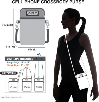 CHALA Dog Collection Cell Phone Crossbody Purse-Women PU Leather/Canvas Multicolor Handbag with Adjustable Strap