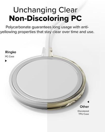 Ringke Slim Compatible with MagSafe Charger Case (Not for 2024 Version) Wireless Charging Pad Cover Designed for MagSafe Charger 15W (A2140, 1M) - Matte Clear
