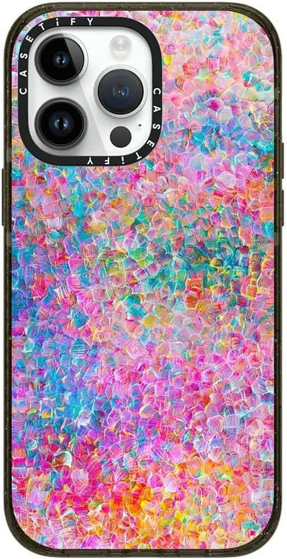 CASETiFY Impact iPhone 14 Pro Max Case [4X Military Grade Drop Tested / 8.2ft Drop Protection/Compatible with Magsafe] - My Neon Summer by Ingrid Ching - Clear Black
