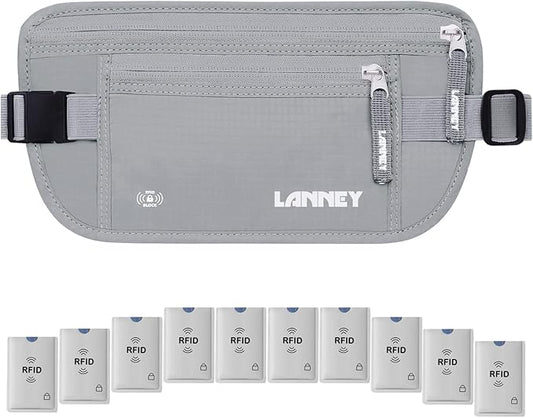 Money Belt for Travel Women and Men Slim Hidden Travel Wallet with RFID Blocking