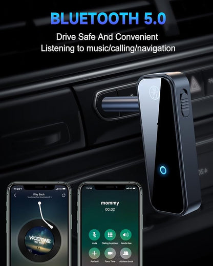 Bluetooth Wireless Audio Transmitter Adapter for AirPods/Headphones, Aux Bluetooth 5.0 Adapter for Car/Home Stereo, TV/Travel Flight, 2 in 1 Wireless Receiver Transmitter(with Aircraft, RCA and AUX)