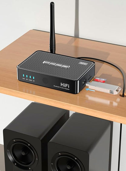 Bluetooth 6.0 Receiver for Home Stereo, Wireless Audio Adapter to Convert Old Speakers & Wired Headphones with 3.5mm AUX RCA Cable