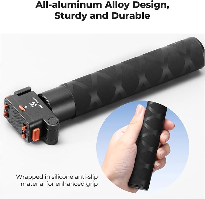 K&F Concept Upgrade Magnetic Quick Release Foldable Selfie Stick Compatible with Insta360 X5, 89cm/35inch Aluminum Alloy Extension Invisible Pole, Adjustable Handle Grip with Safety Lock for X4 Air