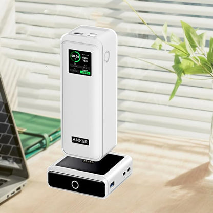 Case for Anker Prime 27,650mAh Power Bank (250W) and 100W Charging Base,NOUKAJU Silicone Protective Cover,Drop-Proof,Protective Case for Anker Prime Power Bank 27,650mAh(Transparent-White)