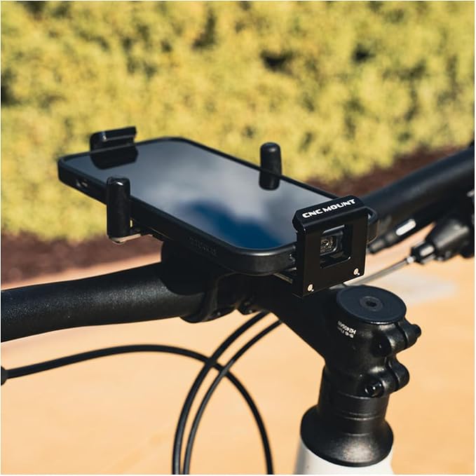 LEZYNE Lightweight Durable CNC-Machined Aluminum Phone Mount/Holder for Bikes | Non-Slip Composite, Spring-Loaded Latches, Adjustable Side Posts - 192.5mm, 90.4mm, 66mm