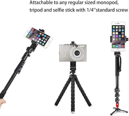 Ailun Phone Holder/Vertical and Horizontal Tripod Mount Adapter Rotatable Bracket with 1/4 inch Screw, Adjustable Clip for iPhone, Android Cell Phone, Selfie Stick, Camera Stand