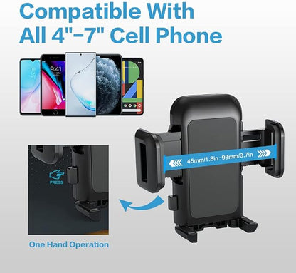 Car Phone Holder Mount, Cell Phone Holder for Car,Universal Car Phone Mount Windshield with Strong Suction, Anti-Shake Stabilizer Phone Car Holder,Compatible with All iPhone Android Smartphone