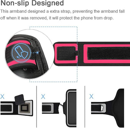 Galaxy Note 20, 20 Ultra Armband, JEMACHE Gym Running Workouts Water Resistant Arm Band Case for Samsung Galaxy Note 20/20 Ultra with Key Holder (Rosy)