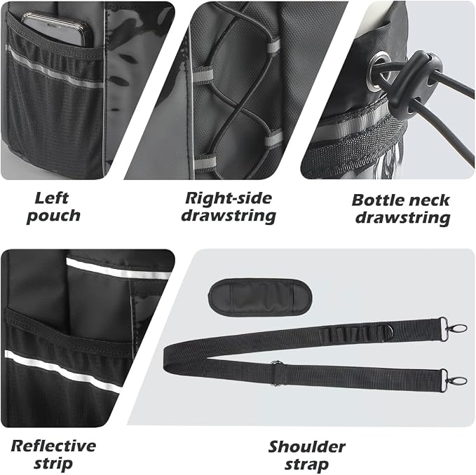 Magnetic Gym Bag for Men Women, Magnetic Gym Water Bottle Bag/Holder with Clear Phone Pouch, Built-in 5 Magnets, Fitness Gym Gifts, Gym Accessories