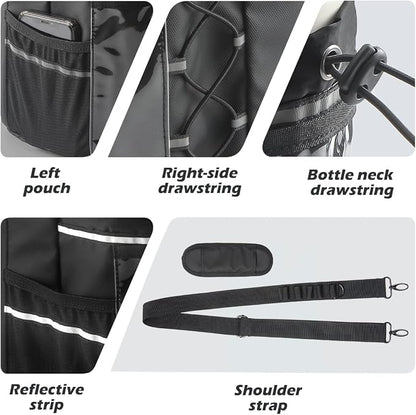 Magnetic Gym Bag for Men Women, Magnetic Gym Water Bottle Bag/Holder with Clear Phone Pouch, Built-in 5 Magnets, Fitness Gym Gifts, Gym Accessories