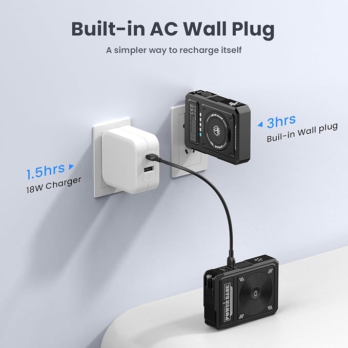 for Magsafe Battery Pack 10000mAh,5-in-1 Magnetic Portable Charger with Wall Plug, Wireless Power Bank for Apple Watch,22.5W Fast Charging PowerBank for iPhone 17 Pro Max/16/15/14/13/12 Mini