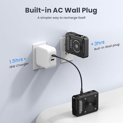 for Magsafe Battery Pack 10000mAh,5-in-1 Magnetic Portable Charger with Wall Plug, Wireless Power Bank for Apple Watch,22.5W Fast Charging PowerBank for iPhone 17 Pro Max/16/15/14/13/12 Mini