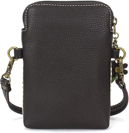 CHALA Plant Life Collection Cell Phone Crossbody Purse-Women PU Leather/Canvas Multicolor Handbag with Adjustable Strap