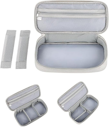 GSHLLO Waterproof Electronic Storage Bag Charge Cord Organizer Travel Case Portable Tech Zipper Pouch Charging Cable Carry Pouch Power Bank Holder Case with Compartments and Handle Dark Gray