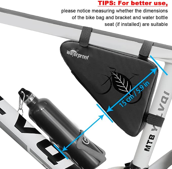 NDakter Bike Triangle Frame Bag & Bicycle Repair Kit, 2L Waterproof Storage Pouch with 16-in-1 Multi-tool, Portable Bike Tool Set for Flat Tire Repair, Cycling Accessories for Mountain Road Bike, MTB