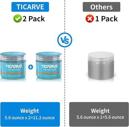 TICARVE 2Pack Cleaning Gel Car Putty Car Detail Putty Auto Detail Gel Detail for Car Interior Cleaner Kits Automotive Car Slime Keyboard Cleaner Blue (320g/11.2oz)