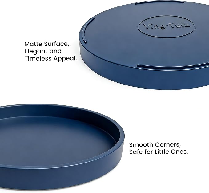 1 Pack 9" Bathroom and Vanity Tray, ABS Bathroom Counter Organizer, Coffee Table Decor for Perfume, Candles, Keys &More. Kitchen Countertop Organizer, Decorative Tray Soap Holder, Blue