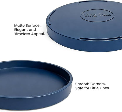 2 Pack 9" Bathroom and Vanity Tray, ABS Bathroom Counter Organizer, Coffee Table Decor for Perfume, Candles, Keys &More. Kitchen Countertop Organizer, Decorative Tray Soap Holder, Blue