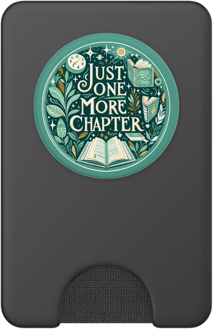 Just One More Chapter Bookish Reading Green Teal Book Lover PopSockets PopWallet for MagSafe