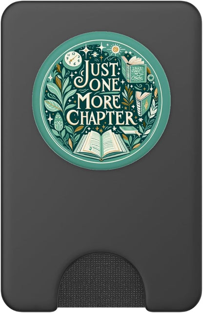 Just One More Chapter Bookish Reading Green Teal Book Lover PopSockets PopWallet for MagSafe