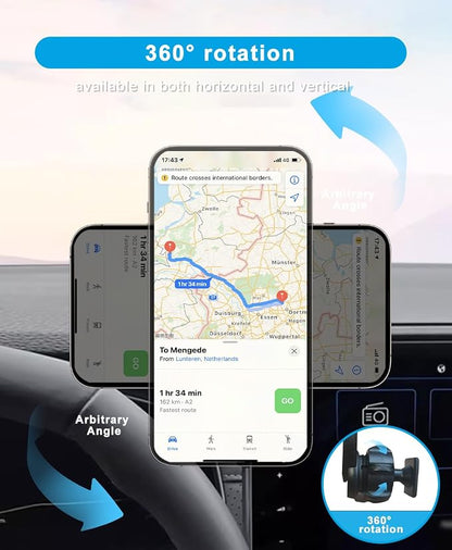 Magnetic Car Phone Holder for 2024 2025 2026 VW/Volkswagen Atlas/Altas Cross Sport Accessories Dash Mount Cell Phone Holder for Most Smartphones Hands-Free 360 Degree Rotation