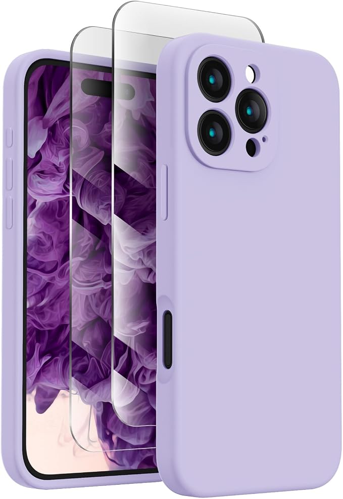 FireNova Designed for iPhone 16 Pro Max Case, Silicone Upgraded [Camera Protection] Phone Case, Soft Anti-Scratch Microfiber Lining Inside, 2024, Clove Purple