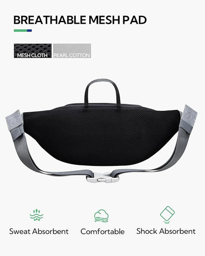 WATERFLY Fanny Pack Waist Bag: Large Multipocket Woman Man Waist Pack Runner Hip Pouch Purse Belt Bag Water Resistant Bum Bag Fit All Phones for Walking Jogging Running Cycling Travelling Hiking