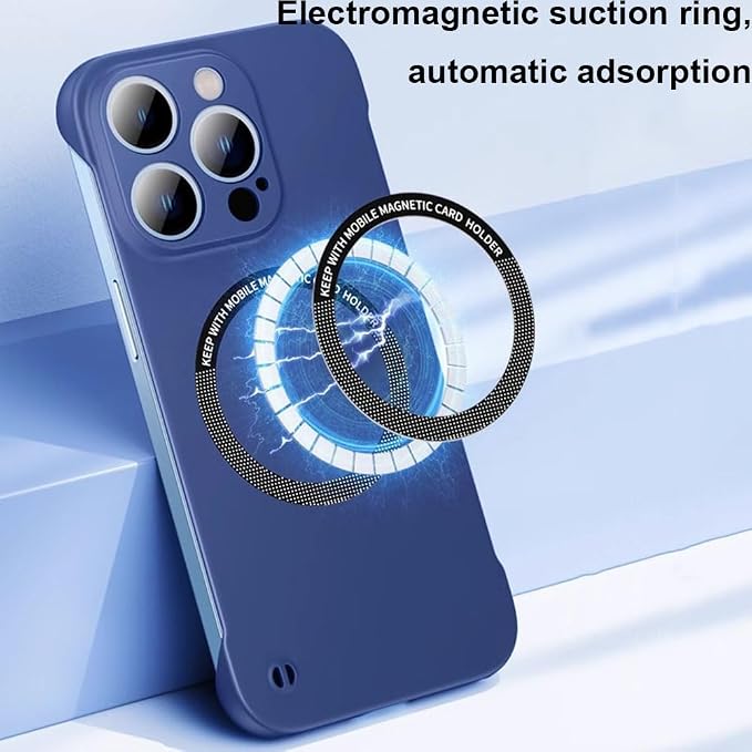 Ultra Thin Hard Pc Magnetic Frameless Case, Compatible with Magsafe and Wireless Charging, for iPhone 16/15/14/13/12/11ProMax (Light Cyan,for iPhone 15Pro)
