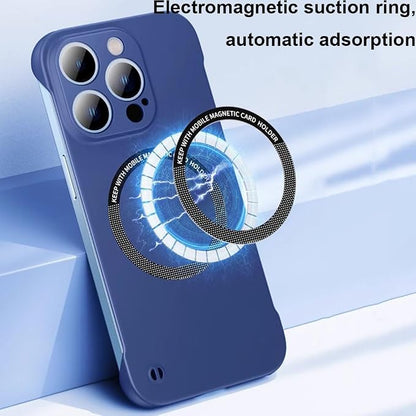 Ultra Thin Hard Pc Magnetic Frameless Case, Compatible with Magsafe and Wireless Charging, for iPhone 16/15/14/13/12/11ProMax (Light Cyan,for iPhone 15Pro)