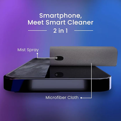 EVEO Screen Cleaner Spray and Wipe - 2-in-1 Car Screen Cleaner & iPhone Cleaner Touchscreen Mist Cleaner for Laptop, Computer, MacBook, iPad and More - 1 Pack (Rose Gold)