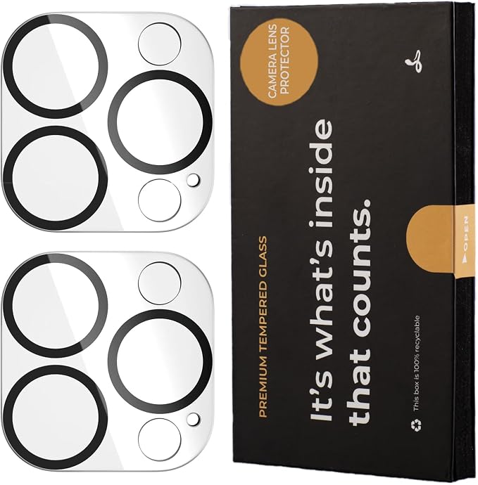 Snakehive Camera Lens Protector for iPhone 15 Pro and 15 Pro Max - Premium Camera Protector - One Piece Camera Cover Impact-Protection Anti-Shatter Anti-Scratch Easy Bubble Free Installation - 2x Pack