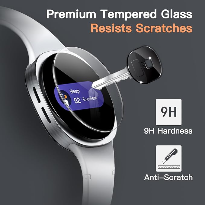 JETech Screen Protector for Samsung Galaxy Watch 9/8 44mm, 3-Pack | Tempered Glass Protection, HD Clear, Anti-Scratch Design