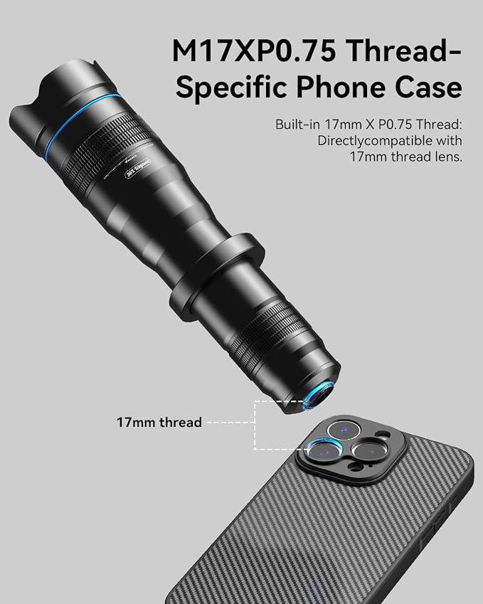 Evil eye 36X Telephoto Lens for iPhone 15 Pro Max, High Power HD Telephoto Phone Lens with Tripod, Phone Lens Attachments for Travel, Concert, Exploration