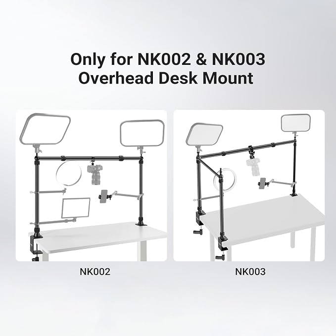 NEEWER 2.8-4.9ft Horizontal Boom Arm Only for NEEWER NK002 & NK003 Overhead Desk Camera Mount Rig Webcam Stand, Telescopic Crossarm for Phone Holder LED Light Video Recording Streaming, NK009