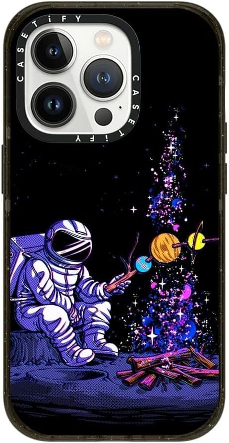 CASETiFY Impact iPhone 14 Pro Case [4X Military Grade Drop Tested / 8.2ft Drop Protection/Compatible with Magsafe] - Moon Camping - Glossy Black
